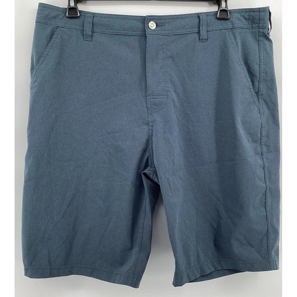 Prana Hybridizer Shorts Men 38 Blue Stretch Ripstop Hiking Gorpcore Wicking 10"